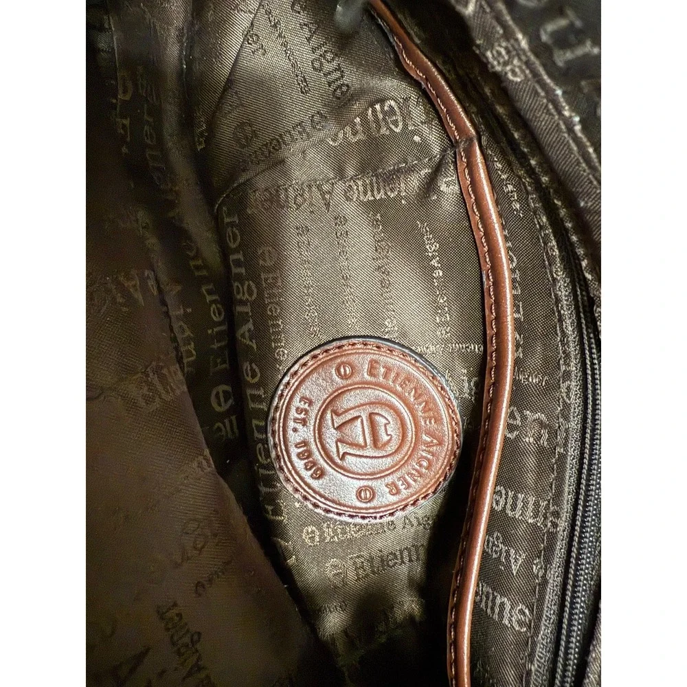 Vintage Y2K  Etienne Aigner  Leather Traditional Logo Buckle Hobo Monogram Purse